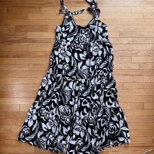 Isabel by Ingrid & Isabel Tiered Maternity Maxi Dress Black White Floral Size M